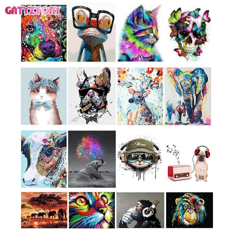 GATYZTORY 60x75cm Frame Diy Oil Digital Painting By Bumbers Kits Animal Abstract Acrylic Paint By numbers For Adults Home Decors AExp