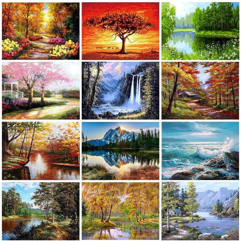 GATYZTORY Paint By Numbers For Adults Children DIY HandPainted Oil Painting Landscape Picture Paint Home Decoration Custom Photo AExp