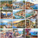 GATYZTORY Paint By Numbers For Adults Children DIY HandPainted Oil Painting Town Landscape Picture Paint Home Decoration AExp