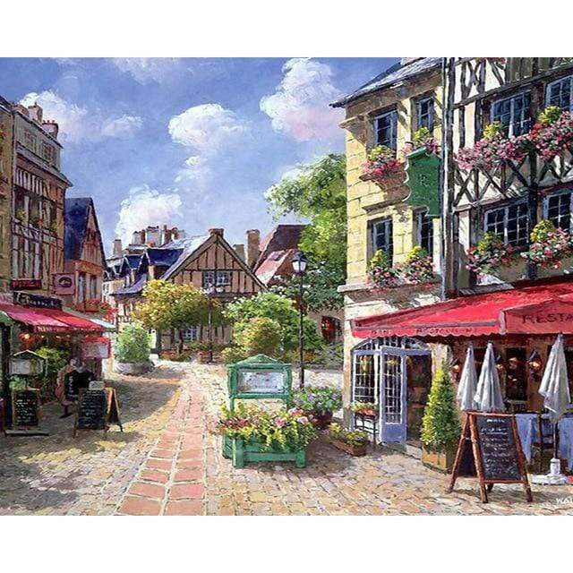 GATYZTORY Paint By Numbers For Adults Children DIY HandPainted Oil Painting Town Landscape Picture Paint Home Decoration AExp