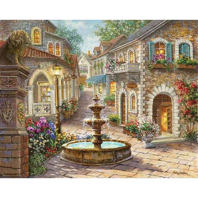 GATYZTORY Paint By Numbers For Adults Children DIY HandPainted Oil Painting Town Landscape Picture Paint Home Decoration AExp