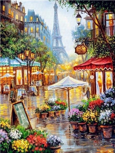 GATYZTORY Paint By Numbers For Adults Children HandPainted Street Scenic Oil Painting Home Decor Acrylic Painting AExp