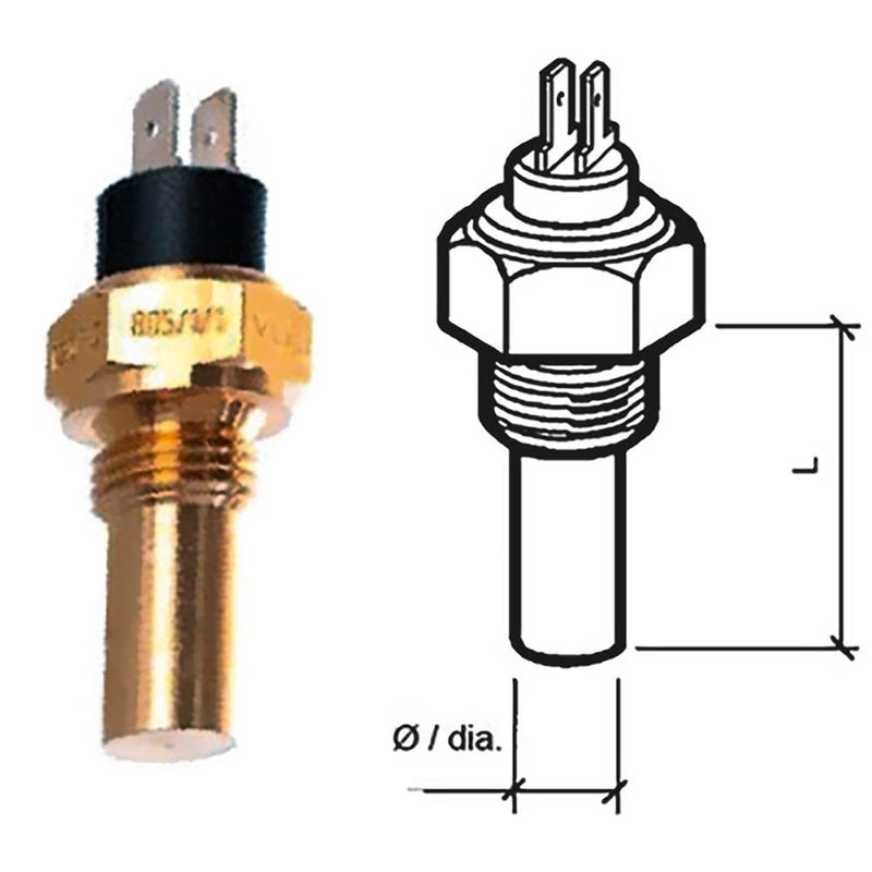 Gauge Accessories VDO Marine Engine Oil Temperature Sensor - Dual Pole, Spade Term - 50-150C/120-300F - 6/24V - M14 x 1.5 Thread [323-805-003-001N] VDO Marine