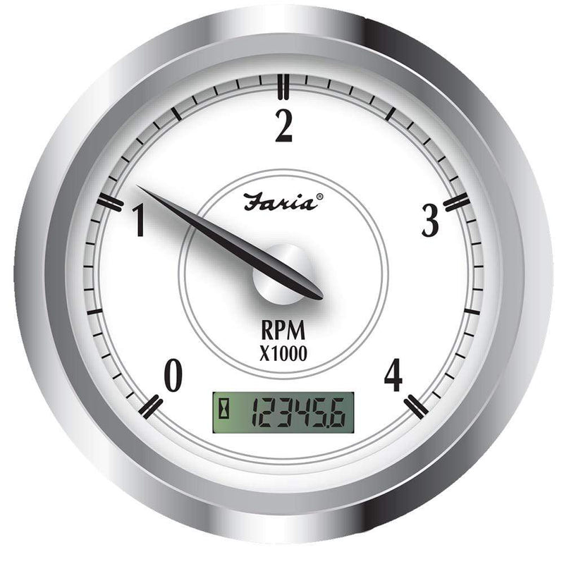 Gauges Faria Newport SS 4" Tachometer w/Hourmeter f/Diesel w/Magnetic Pick-Up - 4000 RPM [45006] Faria Beede Instruments