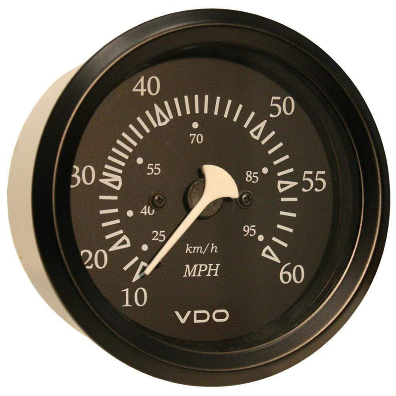 Gauges VDO Cockpit Marine 85mm (3-3/8") 60 MPH Pitot Speedometer - Black Dial/Bezel [260-11795] VDO