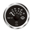 Gauges VDO Marine 2-1/16" (52mm) ViewLine Transmission Oil Pressure 25 Bar/350 PSI - 8-32V - Black Dial  Chrome Triangular Bezel [A2C59514137] VDO Marine