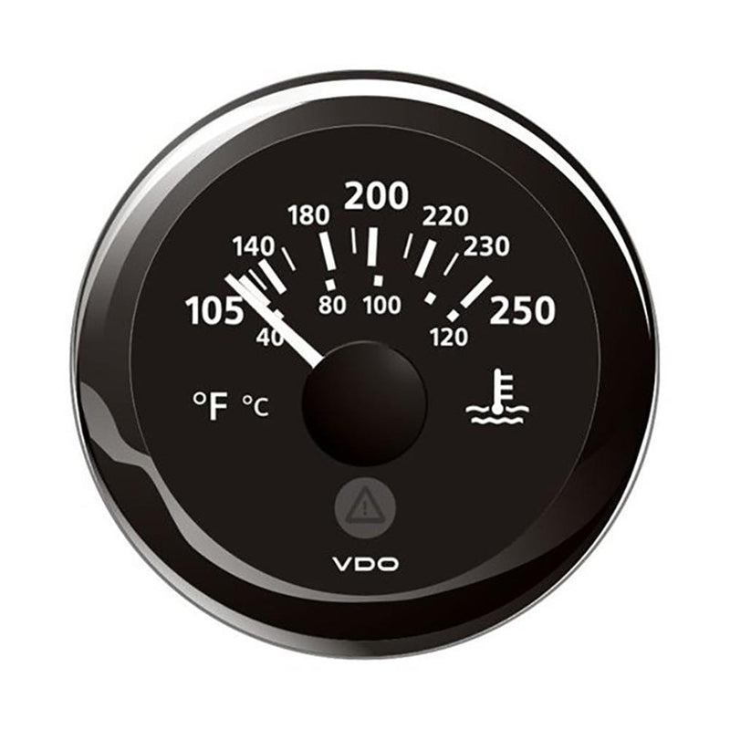 Gauges VDO Marine 2-1/16" (52mm) ViewLine Water Temperature Gauge - 100-250F - Black Dial  Bezel [A2C59514176] VDO Marine