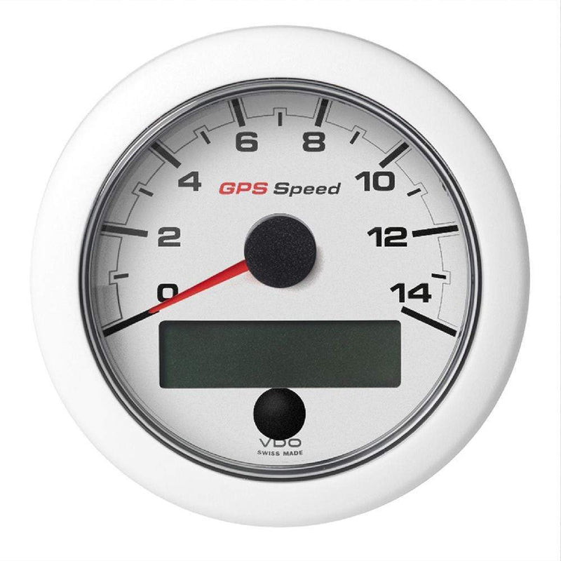 Gauges VDO Marine 3-3/8" (85mm) OceanLink GPS Speedometer (0-14 KN/MPH/KMH) White Dial  Bezel [A2C1352010001] VDO Marine