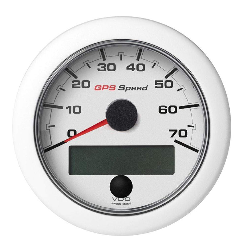 Gauges VDO Marine 3-3/8" (85mm) OceanLink GPS Speedometer (0-70 KN/MPH/KMH) - White Dial  Bezel [A2C1352090001] VDO Marine