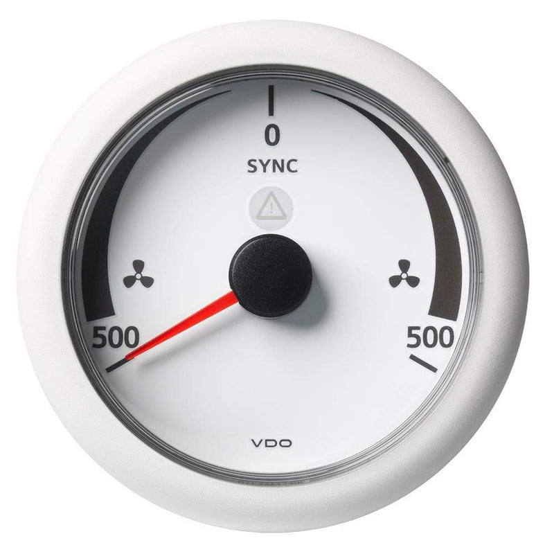 Gauges VDO Marine 3-3/8" (85MM) ViewLine Synchronizer -500/+500 RPM - 8 to 32V - White Dial  Bezel [A2C59512403] VDO Marine