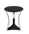 Geiger End Table, Black Glass & Chrome-Side Tables and End Tables-Black Glass & Chrome-Glass PB Metal-JadeMoghul Inc.