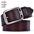 Genuine Cow Leather Luxury Belt / Designer Buckle Belt-RA coffe-100cm-JadeMoghul Inc.