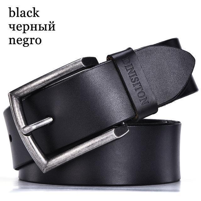 Genuine Cow Leather Luxury Belt / Designer Buckle Belt-RI black-100cm-JadeMoghul Inc.