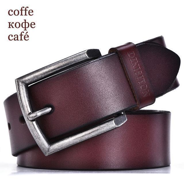 Genuine Cow Leather Luxury Belt / Designer Buckle Belt-RI coffe-100cm-JadeMoghul Inc.