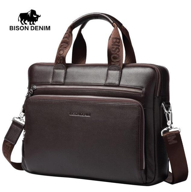 Genuine leather Briefcases 14" Laptop Handbag Men's Business Crossbody Bag Messenger/Shoulder Bags for Men-2333 1-China-JadeMoghul Inc.