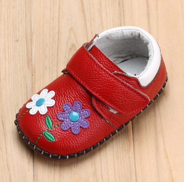 Genuine Leather Flowers Baby Shoes Soft Breathable First Walkers Spring Autumn Baby Moccasins Anti-Slip Baby Girl Shoes-Red-1-JadeMoghul Inc.