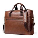 Genuine Leather Male Messenger Bag For 15.6" Laptop Men's Crossbody Bags Large Business Shoulder Bag-brown-China-JadeMoghul Inc.