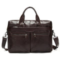 Genuine Leather Men Bags Business Briefcase Men's Laptop Bag Man Vintage Crossbody Shoulder Handbag-Coffee-JadeMoghul Inc.