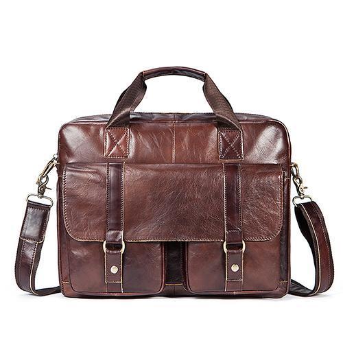Genuine Leather Men Bags for Document Leather Laptop Bag Messenger Bag Men Shoulder Bags-7804coffee-China-JadeMoghul Inc.