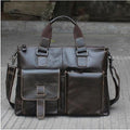 Genuine Leather Men Briefcases / Computer Laptop Business Bag-260 oil green-China-JadeMoghul Inc.