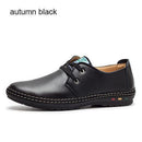 Genuine Leather Men casual shoes - Breathable Soft Driving Men's Loafers-autumn black-6.5-JadeMoghul Inc.