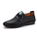 Genuine Leather Men casual shoes - Breathable Soft Driving Men's Loafers-Black-6.5-JadeMoghul Inc.