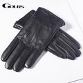Genuine Leather Men Gloves / Real Sheepskin Leather Gloves-Black-L-JadeMoghul Inc.