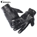 Genuine Leather Men Gloves / Real Sheepskin Leather Gloves-Black-L-JadeMoghul Inc.