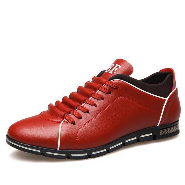 Genuine Leather Men Shoes / High Quality Casual Shoes-Red-11-JadeMoghul Inc.