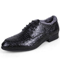 Genuine Leather Oxford Shoes / Men Crocodile Pattern Shoes-black with fur-5-JadeMoghul Inc.