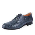 Genuine Leather Oxford Shoes / Men Crocodile Pattern Shoes-blue-5-JadeMoghul Inc.