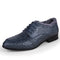 Genuine Leather Oxford Shoes / Men Crocodile Pattern Shoes-blue with fur-5-JadeMoghul Inc.