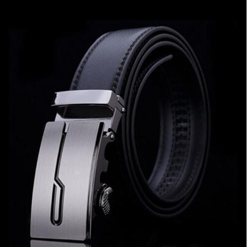 Genuine Luxury Leather Men Belt / Metal Automatic Buckle-G-110cm-JadeMoghul Inc.