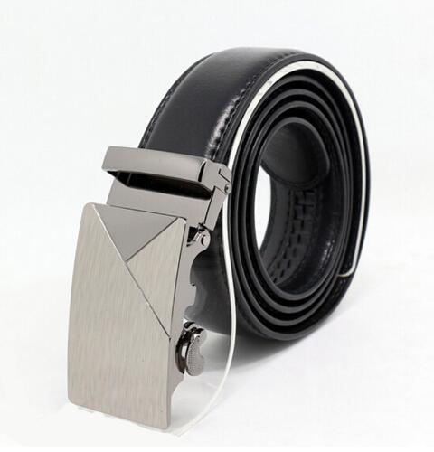 Genuine Luxury Leather Men Belt / Metal Automatic Buckle-H-110cm-JadeMoghul Inc.