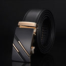 Genuine Luxury Leather Men Belt / Metal Automatic Buckle-S golden-110cm-JadeMoghul Inc.