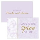 Geo Marble Flat Place Card Pewter Grey (Pack of 1)-Wedding Favor Stationery-Lavender-JadeMoghul Inc.