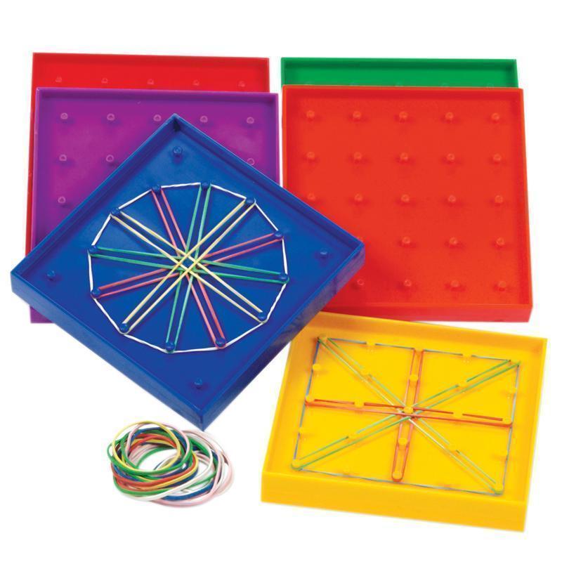 GEOBOARD DOUBLE-SIDED RAINBOW 6-PK-Learning Materials-JadeMoghul Inc.