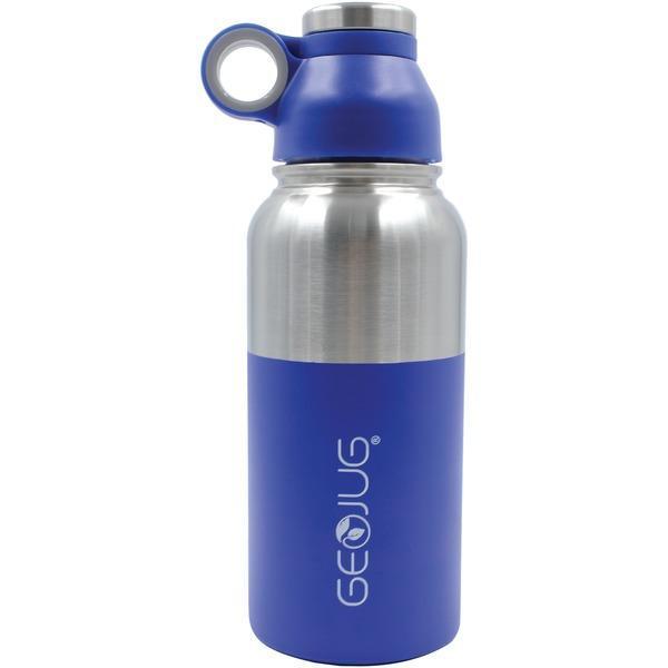 GeoJug 32-Ounce Stainless Steel Vacuum-Insulated Water Bottle (Blue)-Storage Containers & Accessories-JadeMoghul Inc.