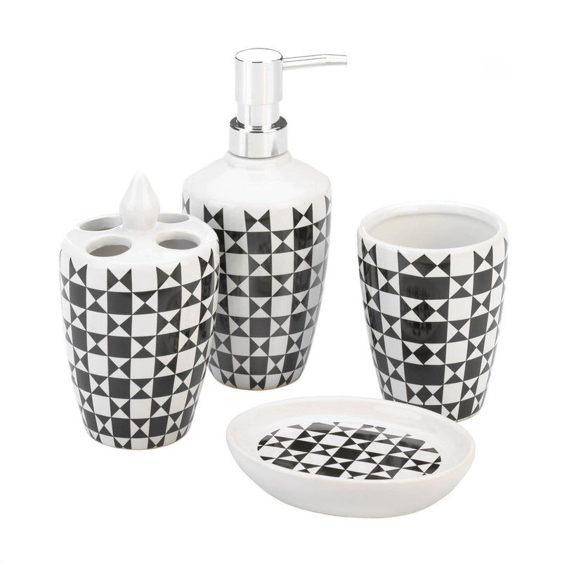 Cheap Home Decor Geometric Pattern Bath Accessory Set