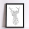 Geometric Deer Head Heart Shape Woodpecker Canvas Painting A4 No Frame Art Print Poster Home Decor Wall Pictures For Living Room-30cmX21cmA4 No Frame 1-Default-JadeMoghul Inc.