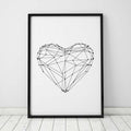 Geometric Deer Head Heart Shape Woodpecker Canvas Painting A4 No Frame Art Print Poster Home Decor Wall Pictures For Living Room-30cmX21cmA4 No Frame-Default-JadeMoghul Inc.