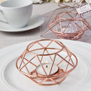 Geometric design rose gold metal tealight candle holder from fashioncraft-Wedding Reception Decorations-JadeMoghul Inc.