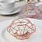 Geometric design rose gold metal tealight candle holder from fashioncraft-Wedding Reception Decorations-JadeMoghul Inc.