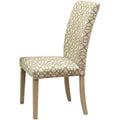 Geometric Pattern Fabric Upholstered Wooden Side Chair, Set of 2, Green and Brown-Accent Chairs-Green and Brown-Wood and Fabric-JadeMoghul Inc.