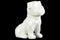 Geometrically Carved Sitting British Bulldog Figurine In Ceramic, White-Animal Statues-White-Ceramic-JadeMoghul Inc.