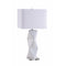 Geometrically Charmed White Table Lamp-Table & Desk Lamp-White-Ceramic-JadeMoghul Inc.