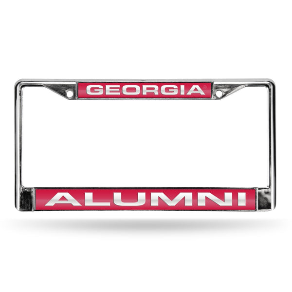 Toyota License Plate Frame Georgia Alumni Laser Chrome Frame