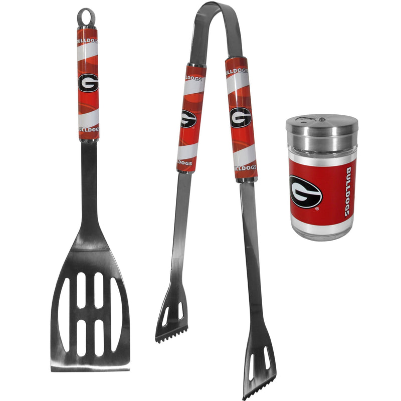 Georgia Bulldogs 2pc BBQ Set with Season Shaker-Tailgating Accessories-JadeMoghul Inc.