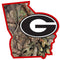Georgia Bulldogs State Decal w/Mossy Oak Camo-Automotive Accessories-JadeMoghul Inc.