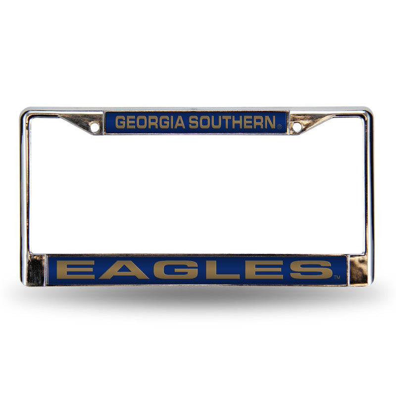 Mustang License Plate Frame Georgia Southern Laser Chrome Frame